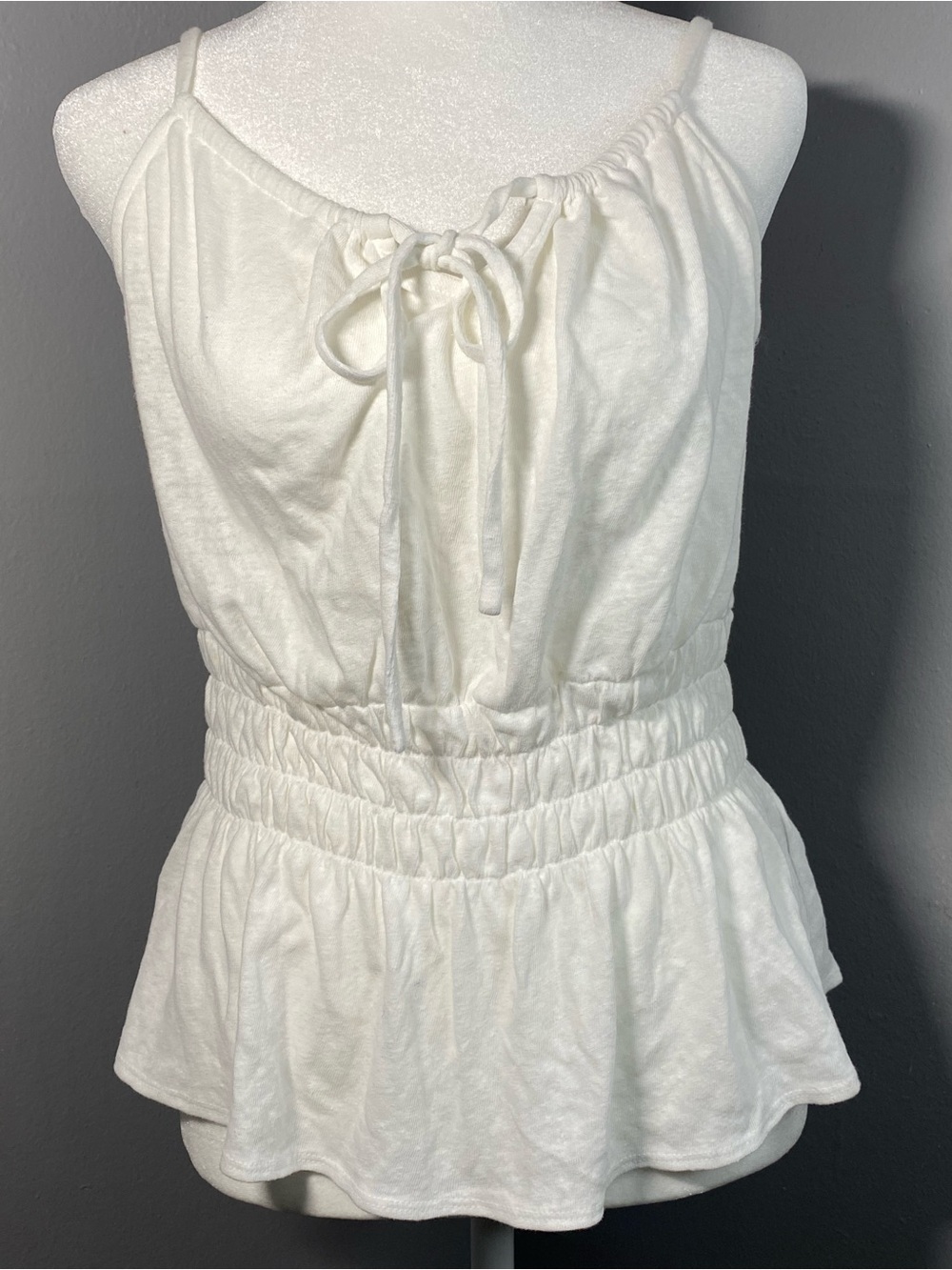 Old Navy - White Smocked Tie-Front Camisole